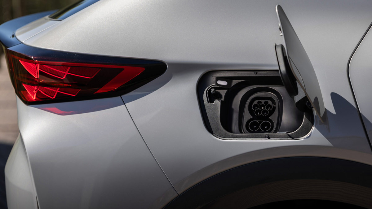 Charging port of CUPRA Tavascan EV with Type 2 connector